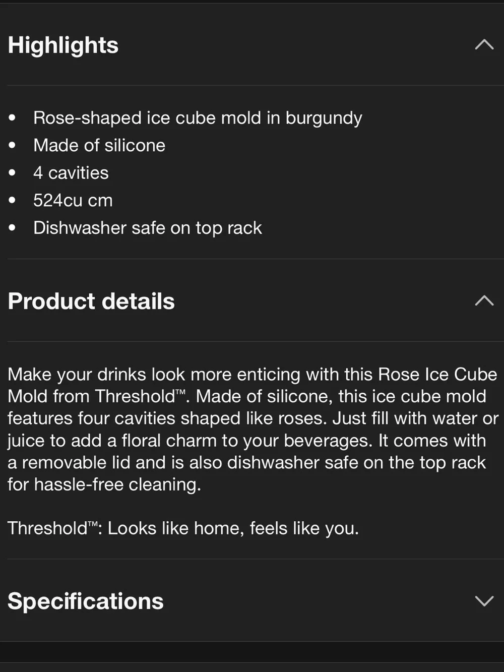 🌹🖤 New Rose Ice Cube Mold - Threshold - Silicone 🖤🌹